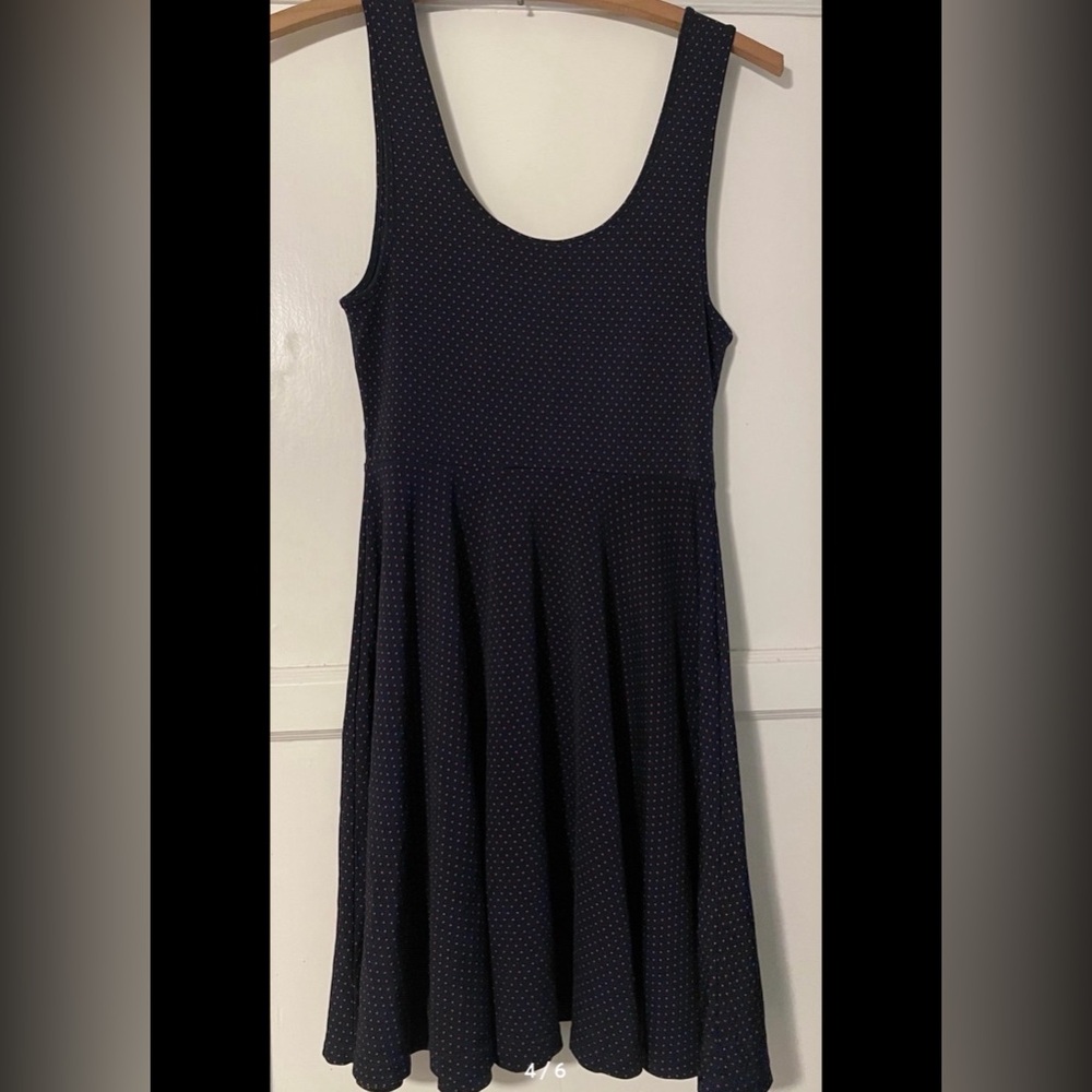 Free People Polka Dot Fit & Flare Dress in Navy Size XS